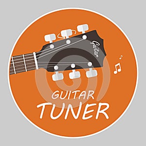 Guitar tuner logo flat vector