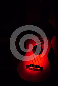 Guitar Ukulele on Red Light