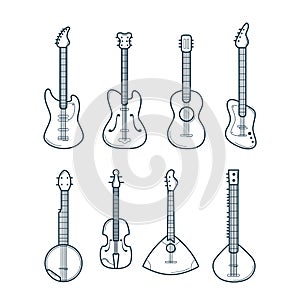 Guitar vector icons.