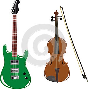 Guitar and violin photo