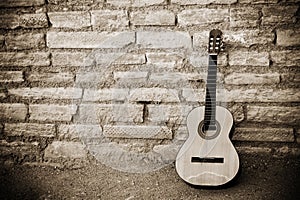 Guitar on wall