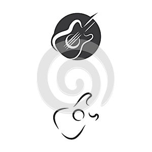 Guitar  Wave Logo Template vector symbol