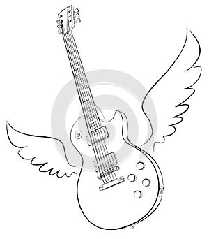 Guitar with wings.