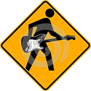 Guitarist Crossing Sign