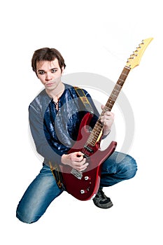 Guitarist with electric guitar