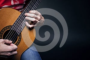 Guitarist hands closeup