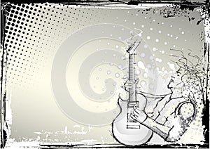 Guitarist horizontal background