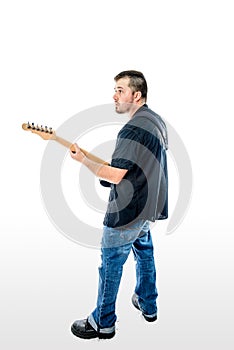 Guitarist Musician on White Rear