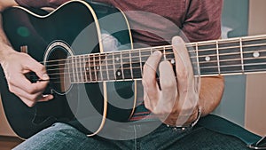 Guitarist Plays the Guitar for Online Learning
