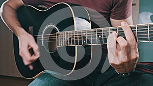 Guitarist Plays the Guitar for Online Learning