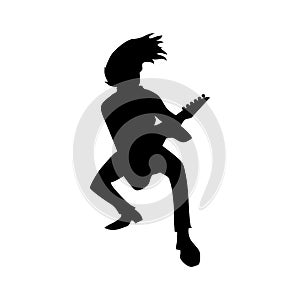 Guitarist silhouette black