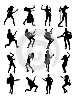 Guitarist and Singer Silhouettes