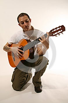 Guitarist in studio