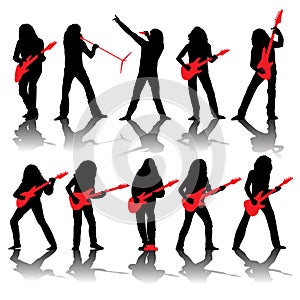 Guitarists silhouettes