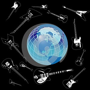 Guitars around globe