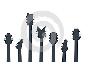 Guitars headstock vector electric neck abstract icon. Guitar head acoustic rock instrument logo icon