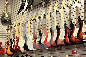 Guitars for Sale on Wall photo