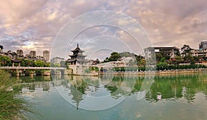 Jiaxiu Pavilion panorama, Guiyang, China photo