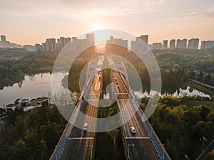 Guiyang cityscape.Aerial photography.