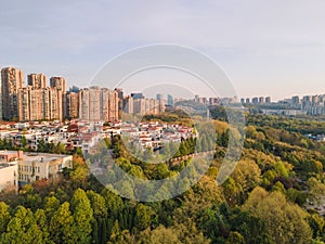 Guiyang cityscape.Aerial photography.