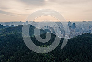 Guiyang cityscape.Aerial photography.