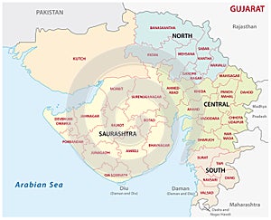 Gujarat administrative and political map