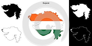 Gujarat outline map