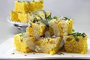 Gujarati Farsan Khaman dhokla/Vati dal Khaman