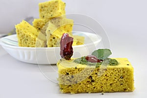 Gujarati Farsan Khaman dhokla/Vati dal Khaman