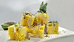 Gujarati Farsan Khaman dhokla/Vati dal Khaman