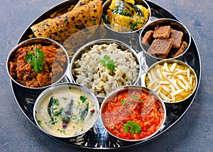 Gujarati thaali vegetarian Indian meal