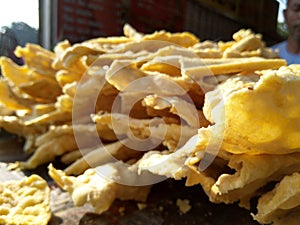 Gujarati traditional dish fafda. Gujrati snacks.