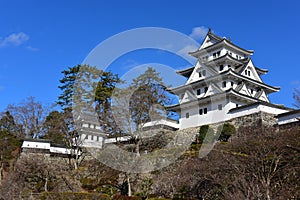 Gujo Hachiman Castle built in 1559 on a hilltop in Japan