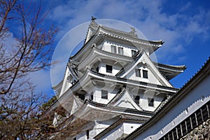 Gujo Hachiman Castle built in 1559 on a hilltop in Japan