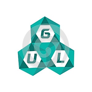 GUL creative minimalist letter logo. GUL unique vector initials alphabet letter logo design