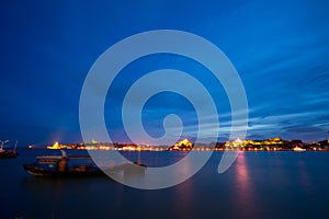 Gulangyu island night scape in xiamen of china