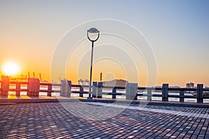 Gulangyu Islet pier sunset scenery