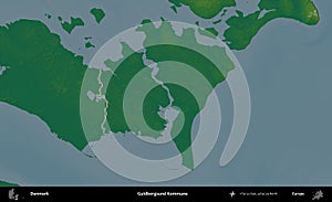 Guldborgsund Kommune outlined, Denmark. Physical