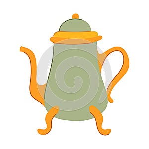 gulf arabic tea pot cartoon vector illustration