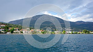 Gulf of Corinth Fishing Village, View From Sea, Greece