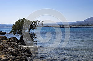 Gulf landscape in Mediterranean sea, Greece