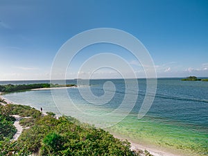 The Gulf of Mexico with brilliant blues and aquas at Apollo Beach Florida