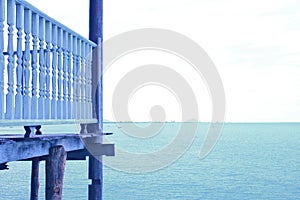 Gulf Sea Horizon Town Balcony Background