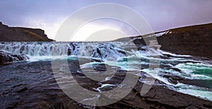 Gulfoss - May 03, 2018: Gulfoss watefall in the Golden Circle of Iceland