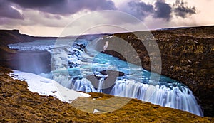 Gulfoss - May 03, 2018: Gulfoss watefall in the Golden Circle of Iceland