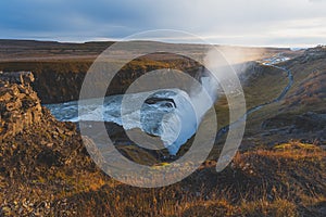 Gulfoss waterfall in autumn, Iceland