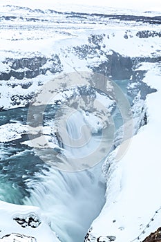Gulfoss Waterfall Iceland Winter