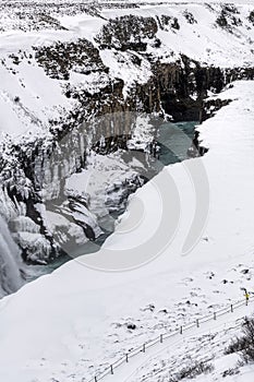 Gulfoss waterfall in winter, Iceland