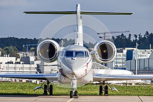 Gulfstream 500 parked at Zurich Airport