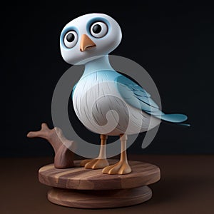 High-quality Gull Made Of Wood With Ultra High Definition And Detailed Face photo